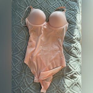 Spanx Sweetheart Beige Blush Panty Bodysuit Bodyshaper Underwire 34C